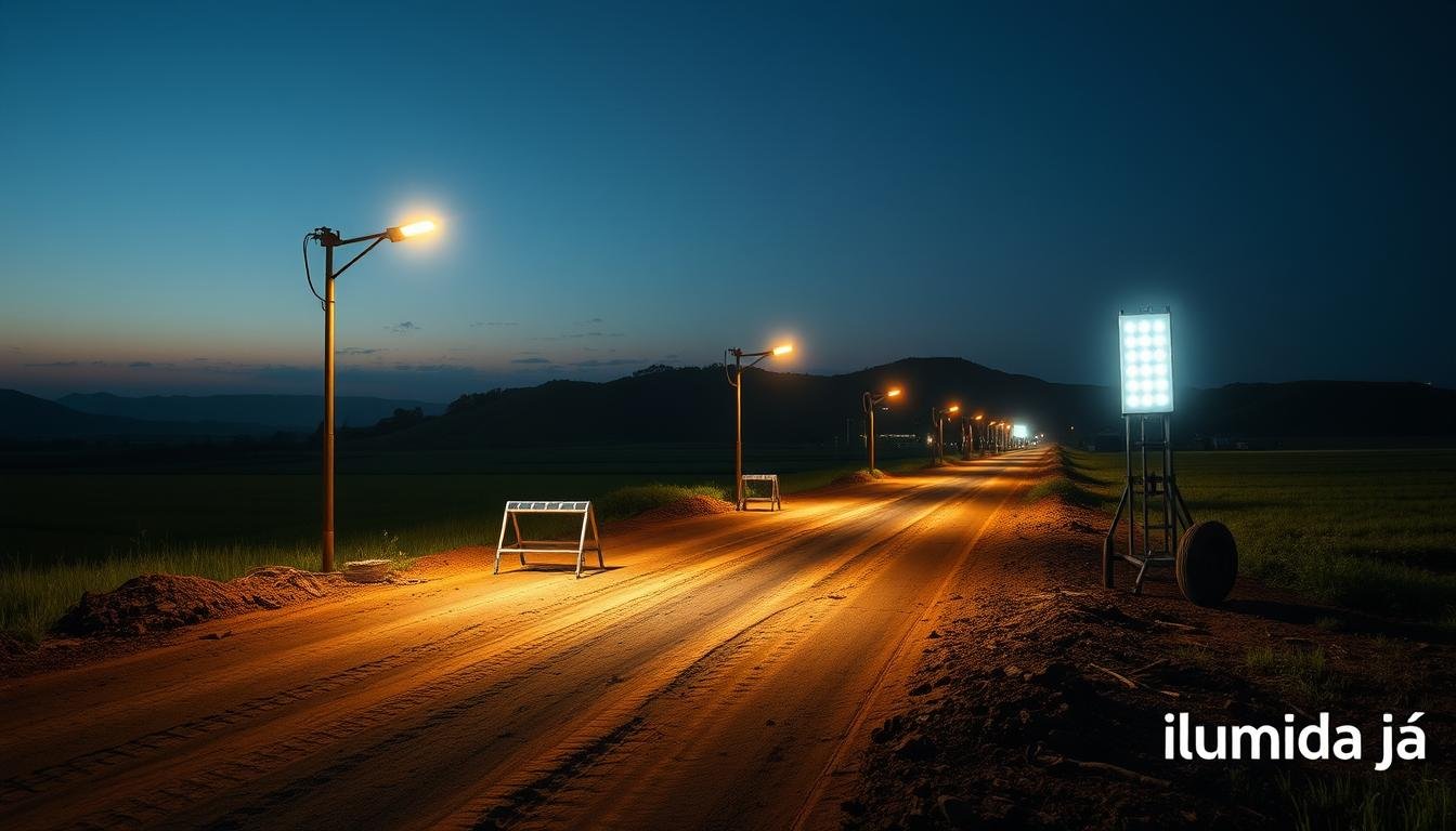 Iluminação temporária em projetos de pavimentação rural no Paraná​