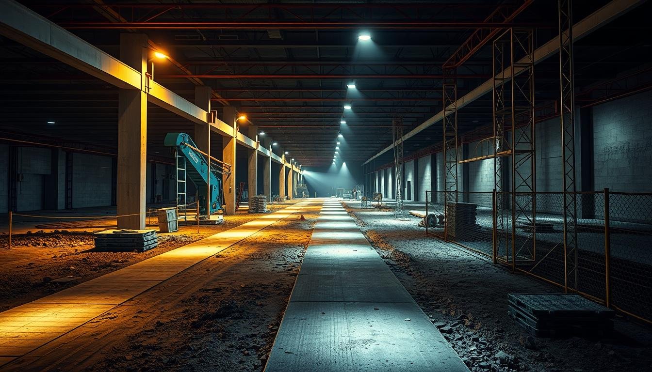 Como iluminar áreas de circulação em canteiros de obras​