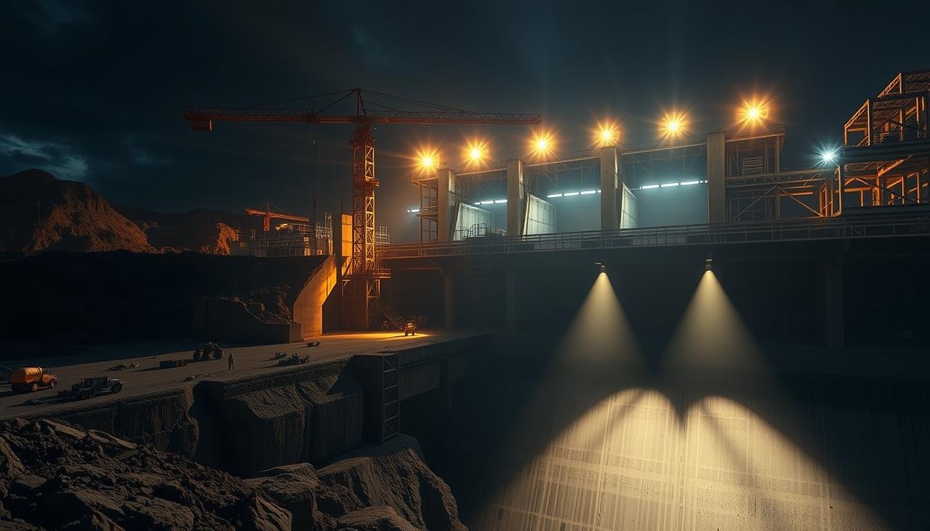 Iluminação eficiente em projetos de construção de barragens​